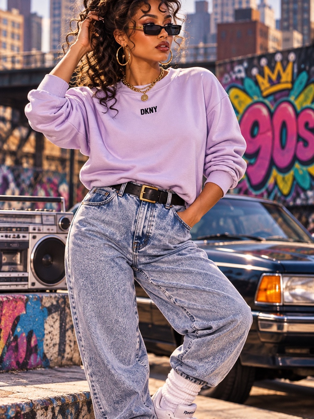 BNWT DKNY Lavender Crewneck Sweatshirt Purple Soft
